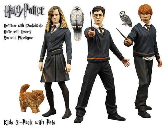 【クリックでお店のこの商品のページへ】ハリー・ポッター 3人組＆ペット アクションフィギュア ボックスセット[ネカ]《在庫切れ》Harry Potter ＆ The Order Of The Phoenix - Action Figures Box Set：3 Kids With Pets