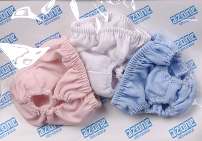 【クリックで詳細表示】27cmドール用 ナチュラルショーツセット ソリッドセット 白＆ピンク＆ブルー(ドール用衣装)(10年2月分)[アゾン]《在庫切れ》