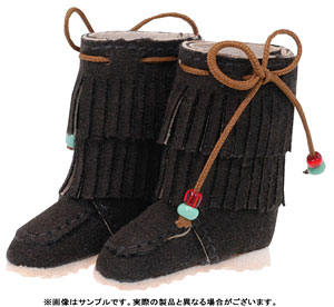 【クリックで詳細表示】27cm用ウエア フリンジスエードブーツ ダークブラウン(ドール用衣装)[アゾン]《取り寄せ※暫定》