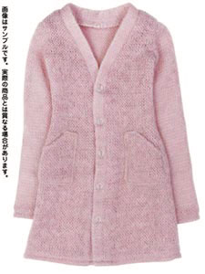 【クリックで詳細表示】60cm用ウェア 60cmロングカーディガン ピンク(ドール用衣装)[アゾン]《在庫切れ》