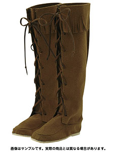 【クリックで詳細表示】60cm用シューズ 60cmフリンジ付モカシンブーツ ブラウン(ドール用衣装)[アゾン]《取り寄せ※暫定》