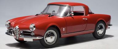 【クリックでお店のこの商品のページへ】1/18 ダイキャスト・モデルカー アルファロメオ ジュリエッタ 1300 スパイダー 1957(レッド)[オートアート]《発売済・取り寄せ※暫定》ALFA ROMEO Giulietta 1300 Spider 1957(ROSSO CHIARO/LIGHT LED)