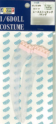 【クリックで詳細表示】レースストッキング/ロング(白/ピンク)(ドール用衣装)[アゾン]《在庫切れ》
