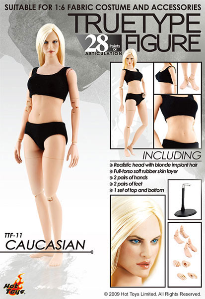 【クリックで詳細表示】ホットトイズ・トゥルータイプ 1/6スケールフィギュア素体 ニュージェネレーション/白人女性[ホットトイズ]《在庫切れ》Hot Toys TrueType - 1/6 Scale Action Figure Body： New Generation - Caucasian Female
