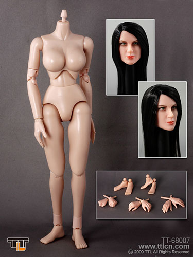 【クリックで詳細表示】1/6フィギュア女性素体＋ヘッド(新ヘッド/ビッグバスト)[TTLトイズ]《在庫切れ》TTL Toys - L1.0 Female Figure Head ＆ Body Set (New Head/Big Breasted Type) 68007