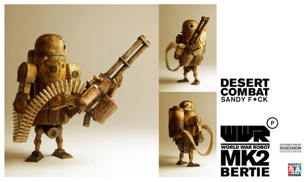 【クリックで詳細表示】ワールド・ウォー・ロボット デザート コンバット サンデー フ＊ック 完成品フィギュア 単品[スリー・エー]《在庫切れ》World War Robot Portable - 1/12 Scale Figure： Bertie (Desert Combat Sandy F＊ck)