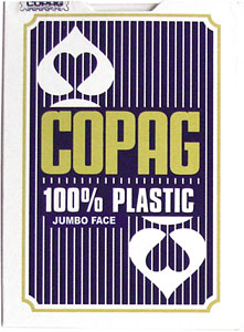 【クリックで詳細表示】コパッグ プラスチックトランプ ジャンボフェイス 青 ポーカーサイズ パック[ジーピー]《在庫切れ》