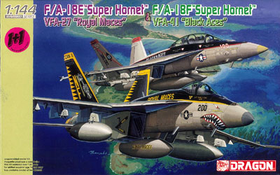 【クリックで詳細表示】ドラゴンモデル プラモデル 1/144 スーパーホーネット 2機セット[ドラゴンモデル]《在庫切れ》F/A-18E スーパーホーネット VFA-27 ＂ロイヤル メイセス＂＆F/A-18F スーパーホーネット VFA-41 ＂ブラック エイセス＂
