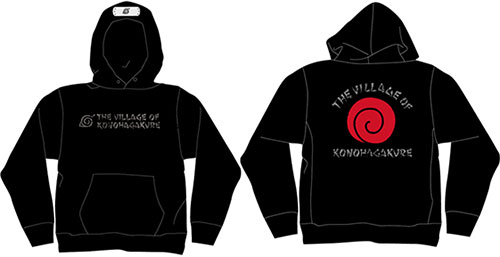 【クリックで詳細表示】NARUTO -ナルト- 疾風伝 木ノ葉隠れパーカー/ブラック-XL[コスパ]《在庫切れ》