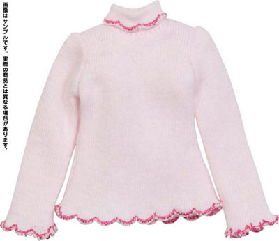 【クリックで詳細表示】ピュアニーモサイズ Romantic Girly！ フラワーロングスリーブタートル パウダーピンク(ドール用衣装)[アゾン]《在庫切れ》
