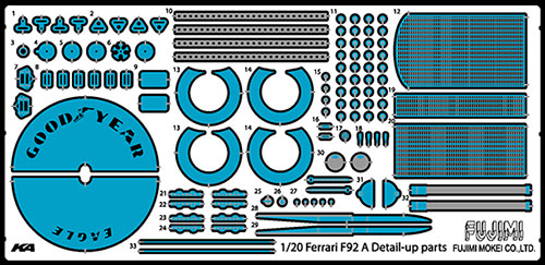 【クリックで詳細表示】ディティールアップシリーズ NO.13 1/20 フェラーリ F92 A(1992年後期型)専用エッチングパーツ [フジミ模型]《発売済・取り寄せ※暫定》