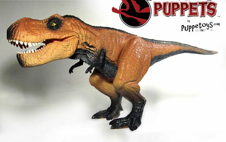 【クリックで詳細表示】超本格的恐竜パペット ティラノサウルスREX ブラウン[パペットイズ]《在庫切れ》