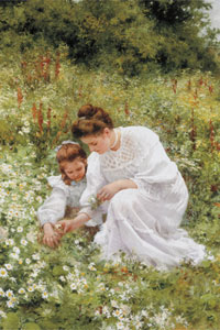 【クリックで詳細表示】ジグソー アートラウンジ デイジーを摘む母と子 1000ピース(1000-015)[キューティーズ]《在庫切れ》