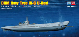 【クリックで詳細表示】プラモデル 1/350 潜水艦シリーズ ドイツ海軍Uボート IX-C[ホビーボス]《在庫切れ》