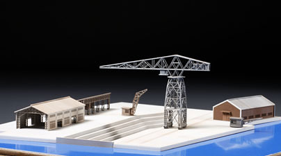 【クリックで詳細表示】レーザー加工済みペーパー製組立キット ウォーターライン 1/700 軍港情景ドッグヤードセット[静岡模型教材協同組合]《取り寄せ※暫定》