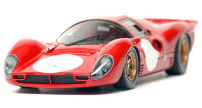 【クリックで詳細表示】ハンドメイドモデルカー 1/43 レッド(ゼッケンサークル付) フェラーリ 330P4 ベルリネッタ 1967[アイドロン]《在庫切れ》