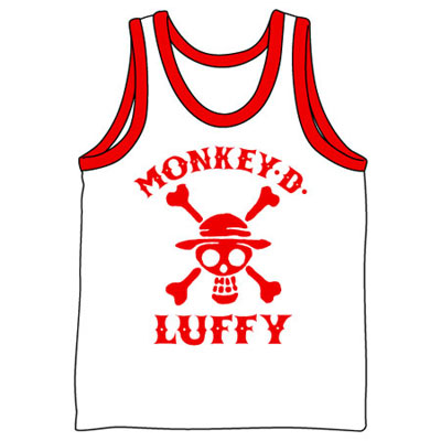 【クリックで詳細表示】From TV animation ワンピース ルフィ タンクトップ/ホワイト×レッド-XL[コスパ]《在庫切れ》
