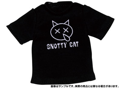 【クリックでお店のこの商品のページへ】ピュアニーモSサイズ Snotty Cat Tシャツ ブラック(ドール用衣装)[アゾン]《在庫切れ》