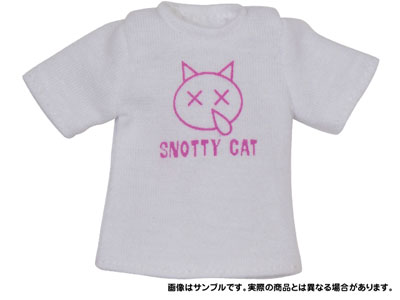【クリックでお店のこの商品のページへ】ピュアニーモSサイズ Snotty Cat Tシャツ ホワイト(ドール用衣装)[アゾン]《在庫切れ》