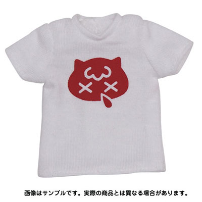 【クリックで詳細表示】ピュアニーモ XSサイズ Snotty cat mini Tシャツ ホワイト×レッド(ドール用衣装)[アゾン]《在庫切れ》