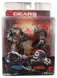 【クリックでお店のこの商品のページへ】ギアーズ・オブ・ウォー アクションフィギュア ツーパック マーカス＆ドローン 単品[ネカ]《在庫切れ》Gears of War 2 - Action Figure Two-Pack： Marcus ＆ Locust (Chainsaw Duel)