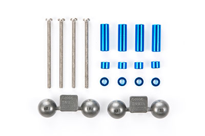 【クリックで詳細表示】ミニ四駆限定 アルミスペーサーセット(12mm、3mm、1.5mm 各4個)(ブルー)[タミヤ]《在庫切れ》