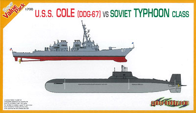 【クリックで詳細表示】プラモデル 1/700 ロシア海軍 タイフーン級 原子力潜水艦＋アメリカ海軍 U.S.S.コール(DDG-67)[プラッツ]《在庫切れ》