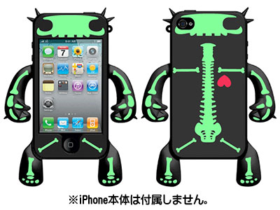 【クリックで詳細表示】iPhone 4用ケース ロボテクター(Black ＋ Bones) 単品[ヌーゴ・ラブズ]《在庫切れ》Robotector - Case for iPhone 4 (Black ＋ Bones)