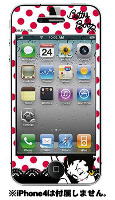 【クリックで詳細表示】ベティブープ iPhone4専用 スクリーンプロテクター 画面保護フィルム Aタイプ(BT-15A)[グルマンディーズ]《在庫切れ》