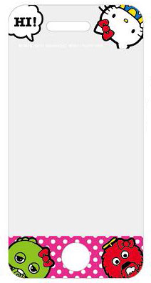 【クリックで詳細表示】ハローキティ×ガチャピン ムック iPhone4専用 スクリーンプロテクター 画面保護フィルム(SANFT-02A)[グルマンディーズ]《在庫切れ》