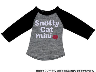 【クリックで詳細表示】ピュアニーモ XSサイズ Snotty cat mini ラグランTシャツ グレー(ドール用衣装)[アゾン]《在庫切れ》
