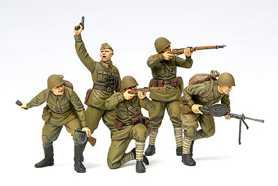 【クリックで詳細表示】プラモデル MM 1/35 ソビエト歩兵突撃セット(1941-1942)[タミヤ]《取り寄せ※暫定》