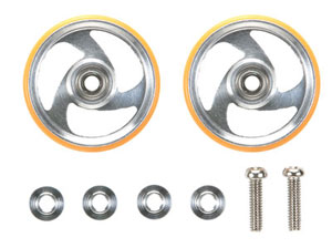 【クリックで詳細表示】ミニ四駆パーツ 19mmプラリング付アルミベアリングローラー(オレンジ)[タミヤ]《在庫切れ》