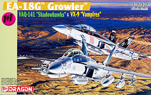 【クリックで詳細表示】ドラゴンモデル プラモデル 1/144 EA-18G グラウラー 2機セット VAQ-141「シャドウホークス」＆VX-9「バンパイアーズ」[アオシマ]《在庫切れ》