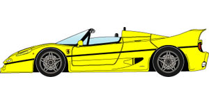 【クリックでお店のこの商品のページへ】ハンドメイドモデルカー 1/43 フェラーリ F50 バルケッタ 1995 イエロー[アイドロン]《在庫切れ》