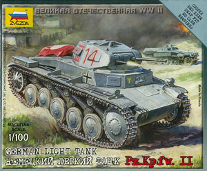 【クリックで詳細表示】ズベズダ プラモデル 1/100 ドイツ軍 II号軽戦車[GSIクレオス]《在庫切れ》