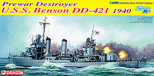 【クリックで詳細表示】ドラゴンモデル プラモデル 1/350 U.S.S.ベンソン級駆逐艦 ベンソンDD-421 1940(スマートキット)[スカイネット]《在庫切れ》
