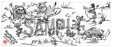 【クリックで詳細表示】モンスターハンターポータブル 3rd 竜獣戯画フェイスタオル(絵巻)[カプコン]《在庫切れ》