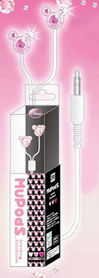 【クリックでお店のこの商品のページへ】ディズニー ミューポッズ 小粒ジュエリーイヤホン ホワイト×ピンク[タカラトミーアーツ]《在庫切れ》