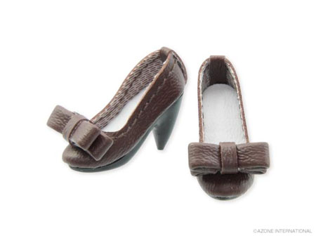 【クリックで詳細表示】靴 リボンパンプス ダークブラウン(ドール用衣装)[アゾン]《在庫切れ》