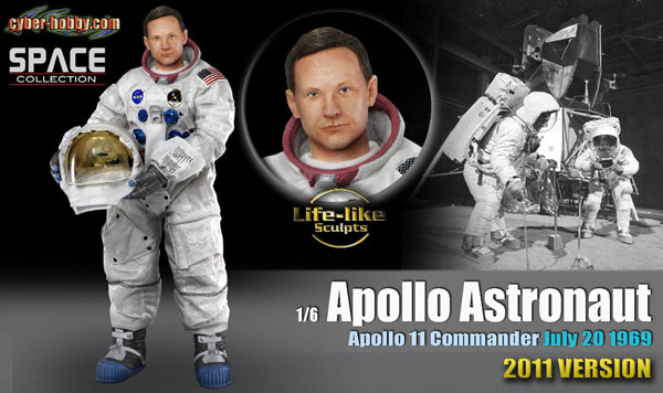 【クリックでお店のこの商品のページへ】1/6 アポロ宇宙飛行士 アポロ11号船長 1969年7月20日(2011リニューアルバージョン) アクションフィギュア[サイバーホビー]《在庫切れ》