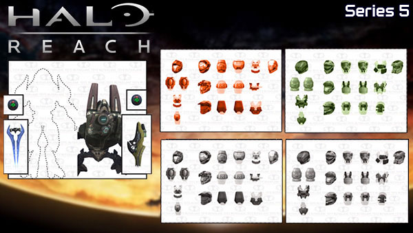 【クリックでお店のこの商品のページへ】Halo：Reach(ヘイロー リーチ) アクションフィギュア ツーパック シリーズ5 4種セット[マクファーレントイズ]《在庫切れ》McFarlane Toys - Halo Reach - Action Figure Two-Pack Series 5