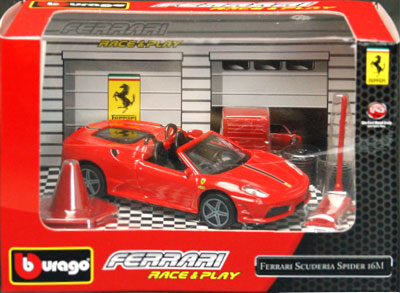 【クリックで詳細表示】ブラゴ ミニカー 1/43 フェラーリ スクーデリア スパイダー 16M(レッド)[京商]《在庫切れ》