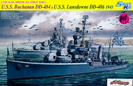 【クリックで詳細表示】プラモデル 1/700 WW.II アメリカ海軍 グリーブス級駆逐艦 U.S.S ブキャナン＆U.S.S ランズダウン[プラッツ]《取り寄せ※暫定》