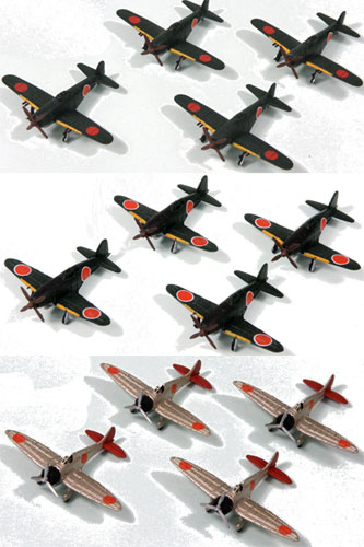【クリックで詳細表示】プラモデル 1/350 日本海軍機セット3 3機種 各4機入 クリア成形 デカール付き[ピットロード]《在庫切れ》紫電改・雷電二一型・九六式艦戦