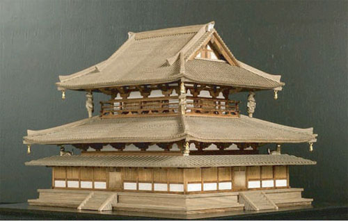 【クリックで詳細表示】小林工芸 木製建築模型キット 1/100 法隆寺 金堂[小林工芸]《在庫切れ》