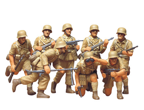 【クリックで詳細表示】プラモデル 1/35 ドイツ歩兵セット「アフリカ・コーア」[タミヤ]《発売済・取り寄せ※暫定》