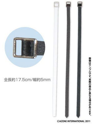 【クリックで詳細表示】1/6サイズ共通マテリアル ベルトセット デラックスver.(細) ブラック・ブラウン・ホワイト(ドール用衣装)[アゾン]《発売済・在庫品》