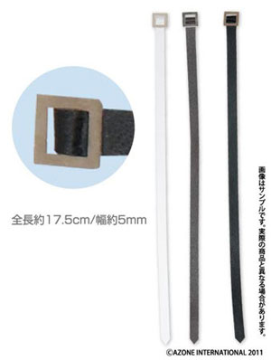 【クリックで詳細表示】1/6サイズ共通マテリアル ベルトセット スタンダードver.(細) ブラック・ブラウン・ホワイト(ドール用衣装)[アゾン]《取り寄せ※暫定》