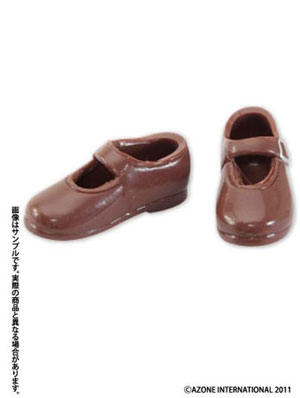 【クリックで詳細表示】靴 ソフビ製ストラップシューズII ブラウン(ドール用衣装)[アゾン]《取り寄せ※暫定》